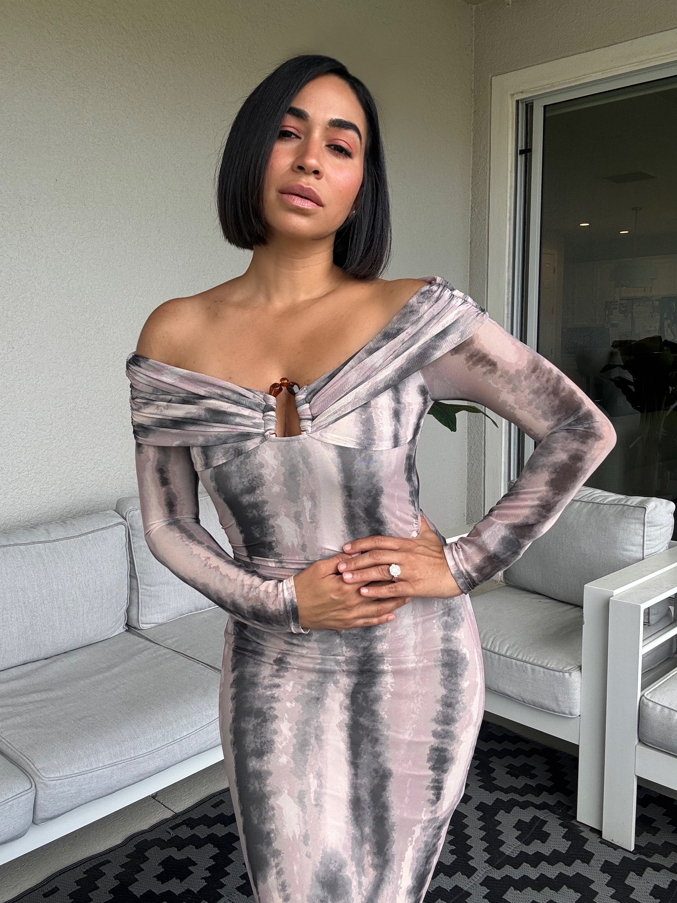 Moonlit Muse tie-dye maxi dress