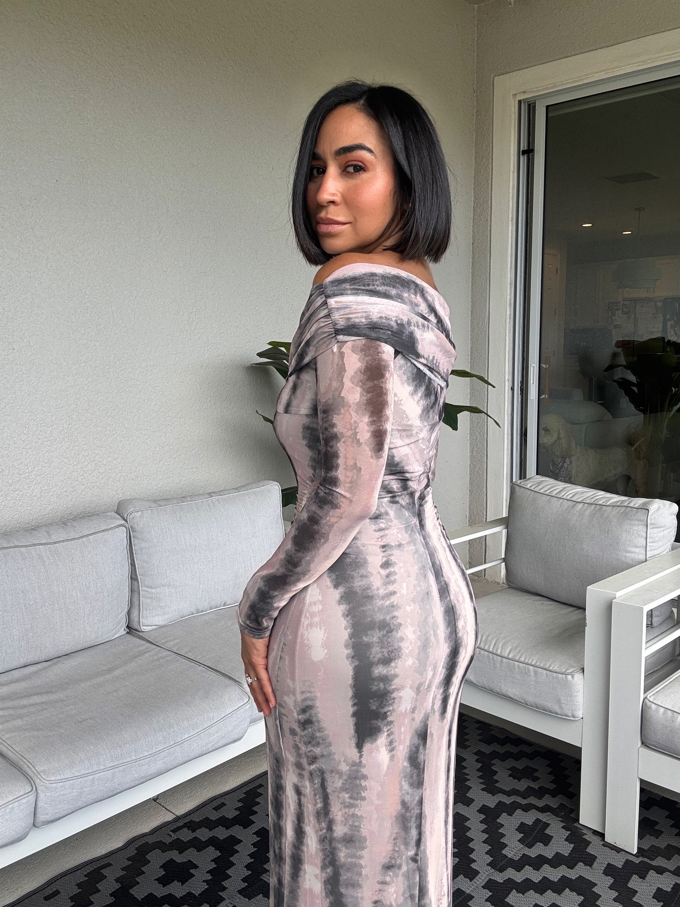 Moonlit Muse tie-dye maxi dress