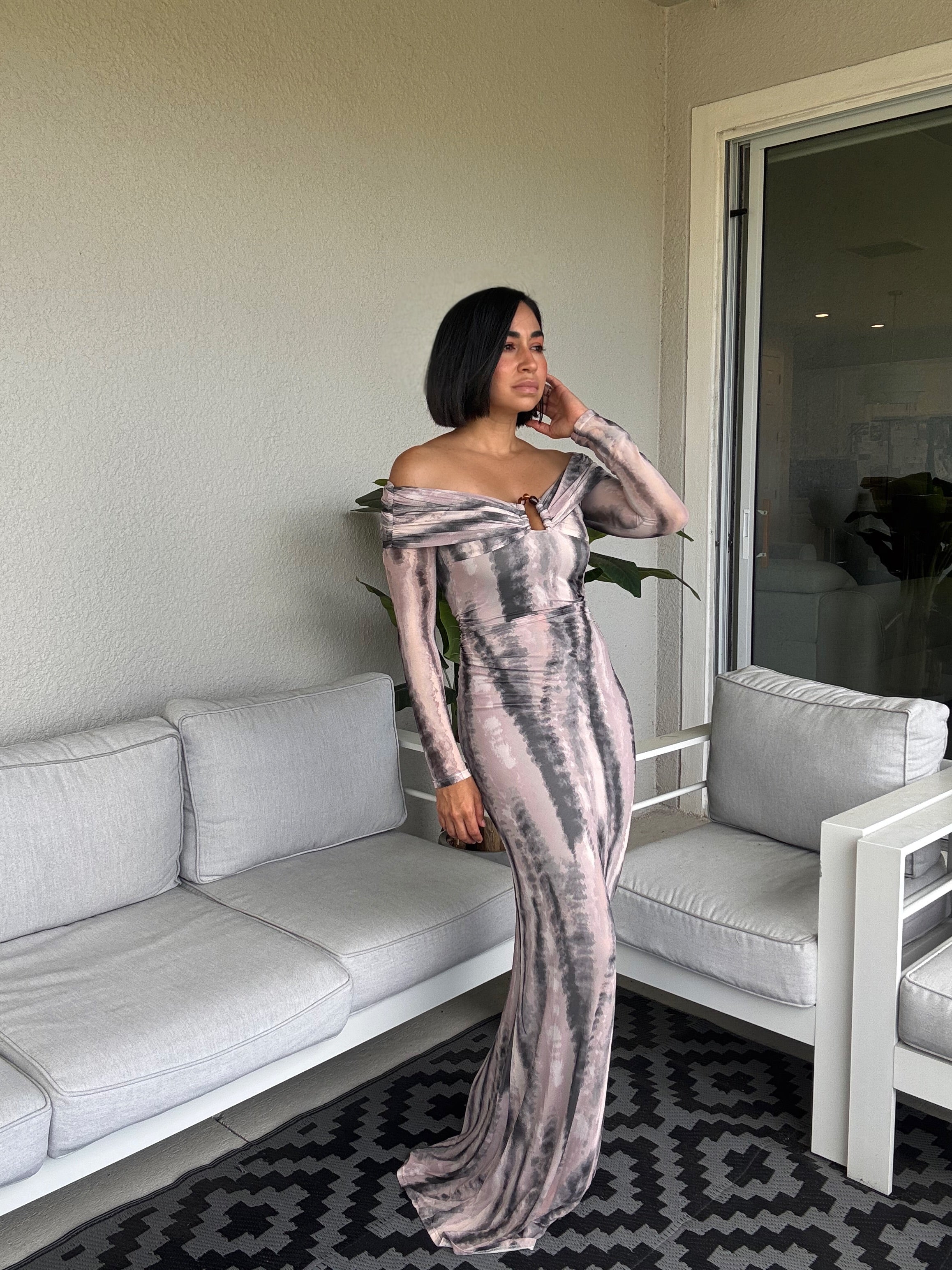 Moonlit Muse tie-dye maxi dress