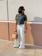 Moonlight lace wide-leg pants