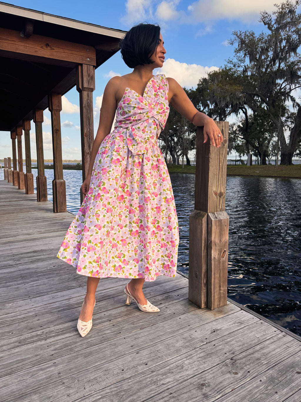 Blossom Grace One-shoulder dress