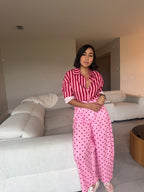 Blush Dot barrel pants