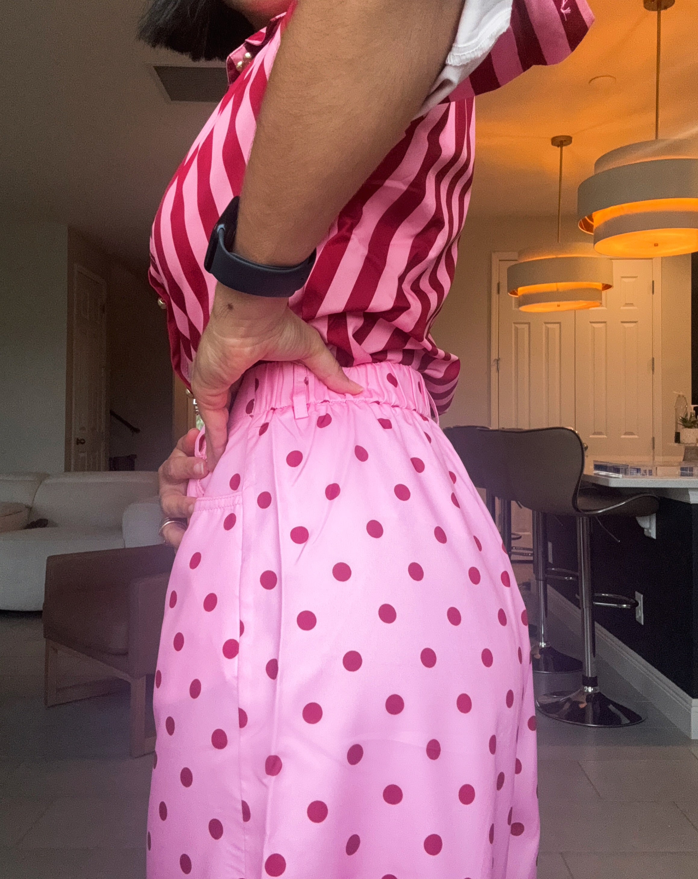 Blush Dot barrel pants