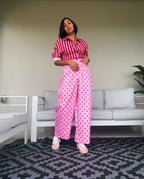Blush Dot barrel pants