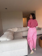 Blush Dot barrel pants