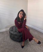 Golden Twist midi dress