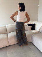 Velvet Bloom barrel jeans