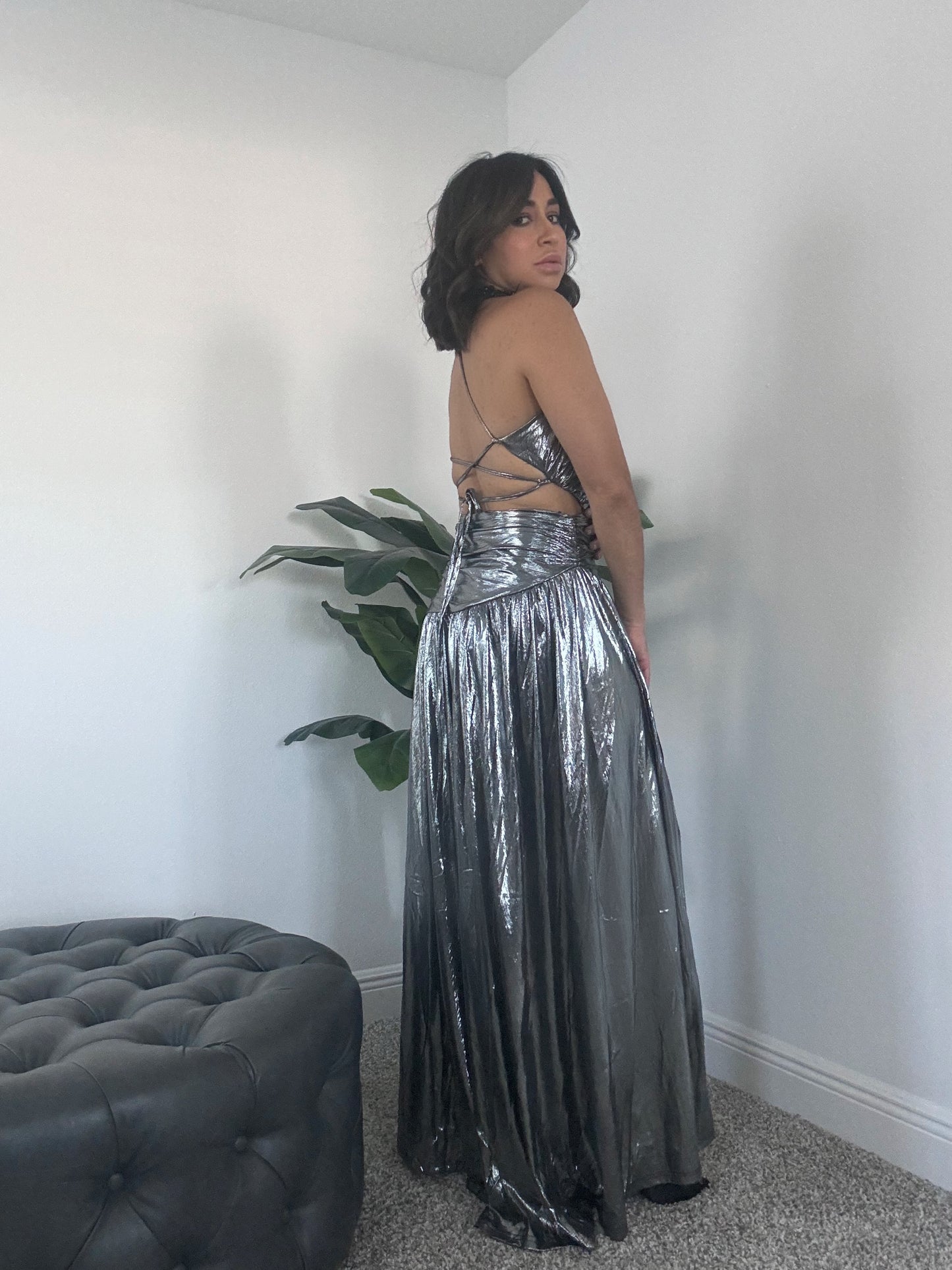 Grand Entrance metallic dress.