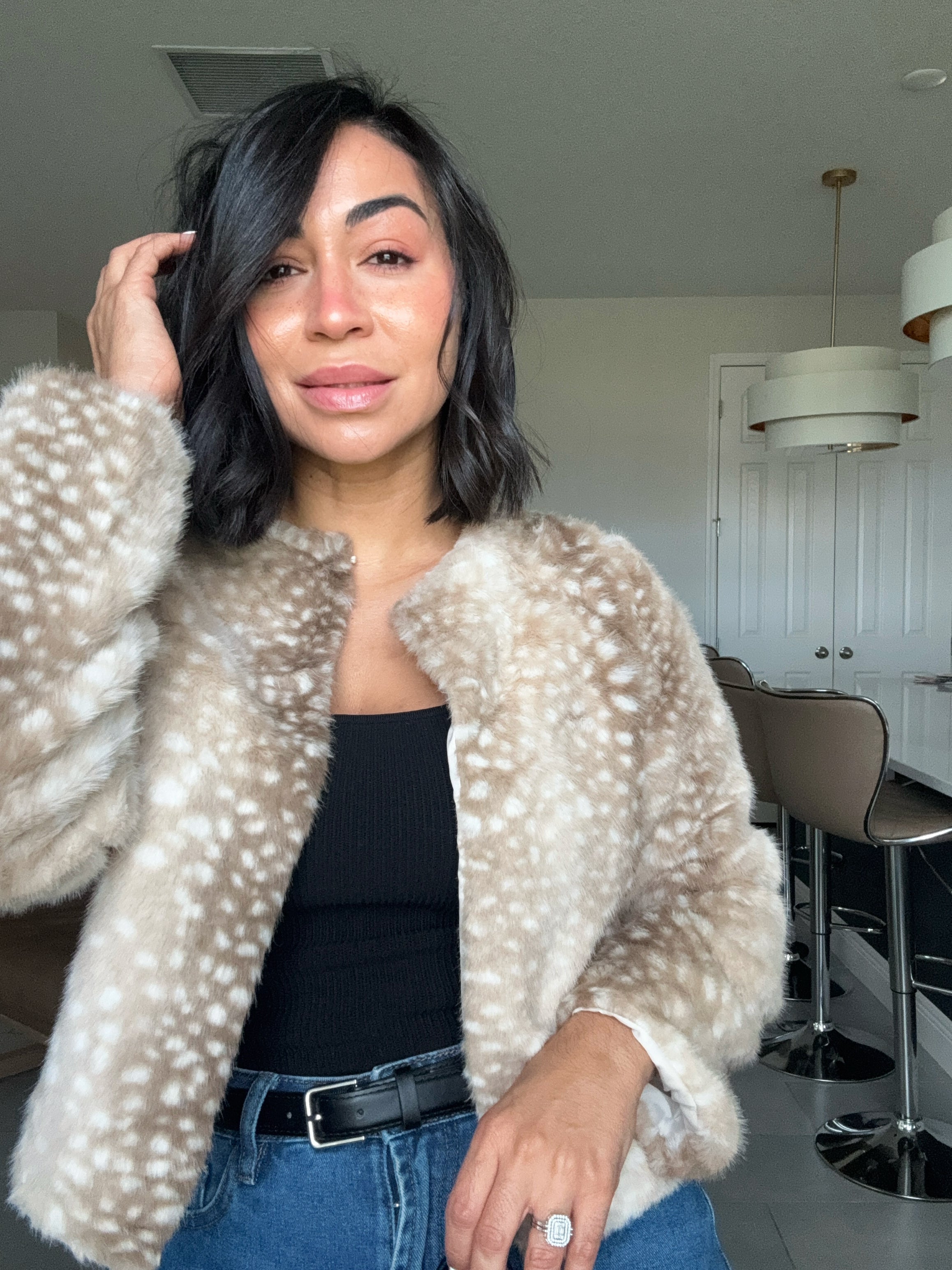 "Oh Deer" faux fur jacket