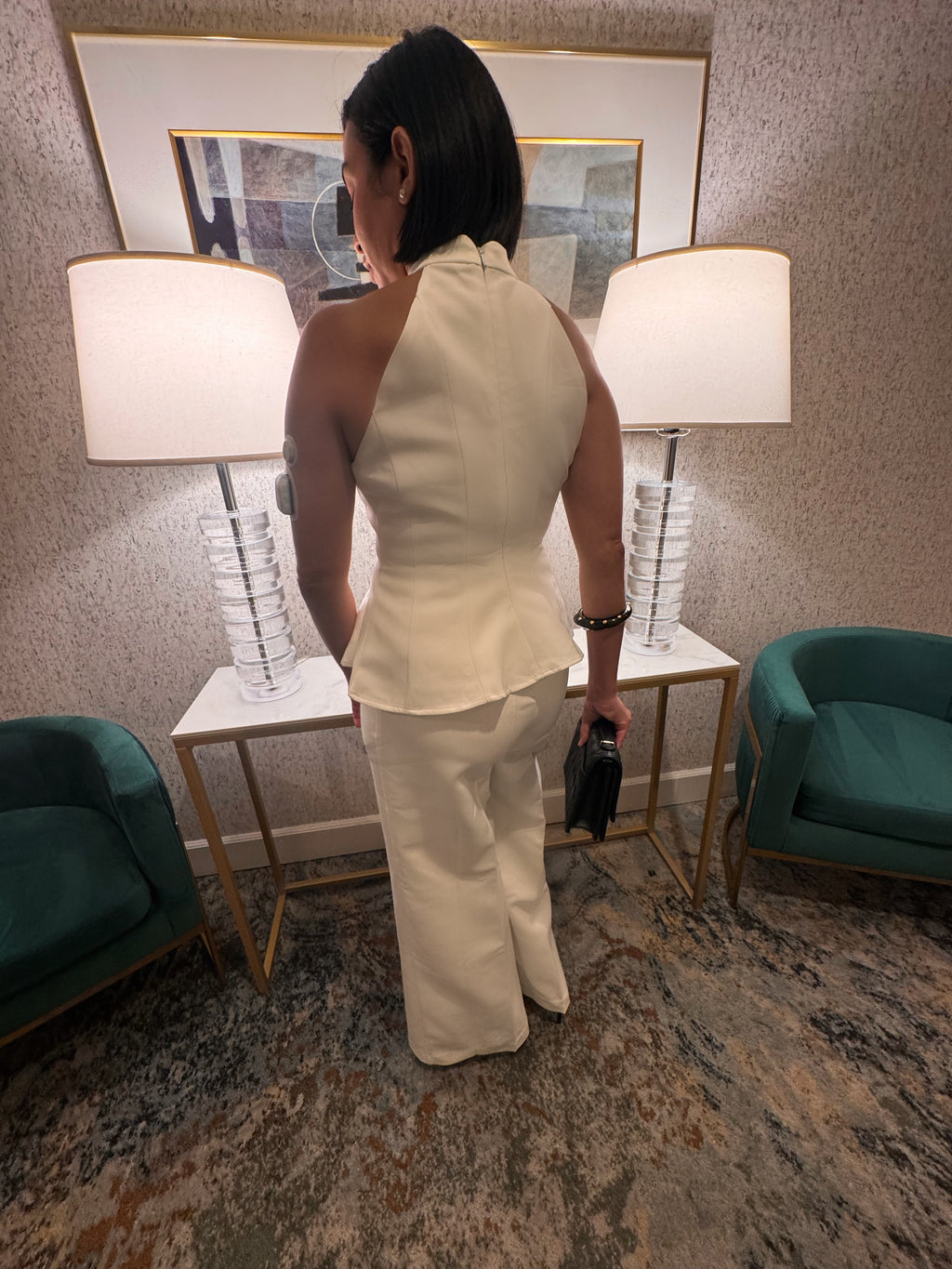The Eloise halter peplum top