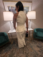 The Eloise halter peplum top