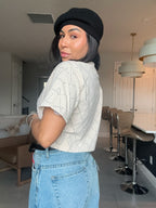 The Lattice cropped tee