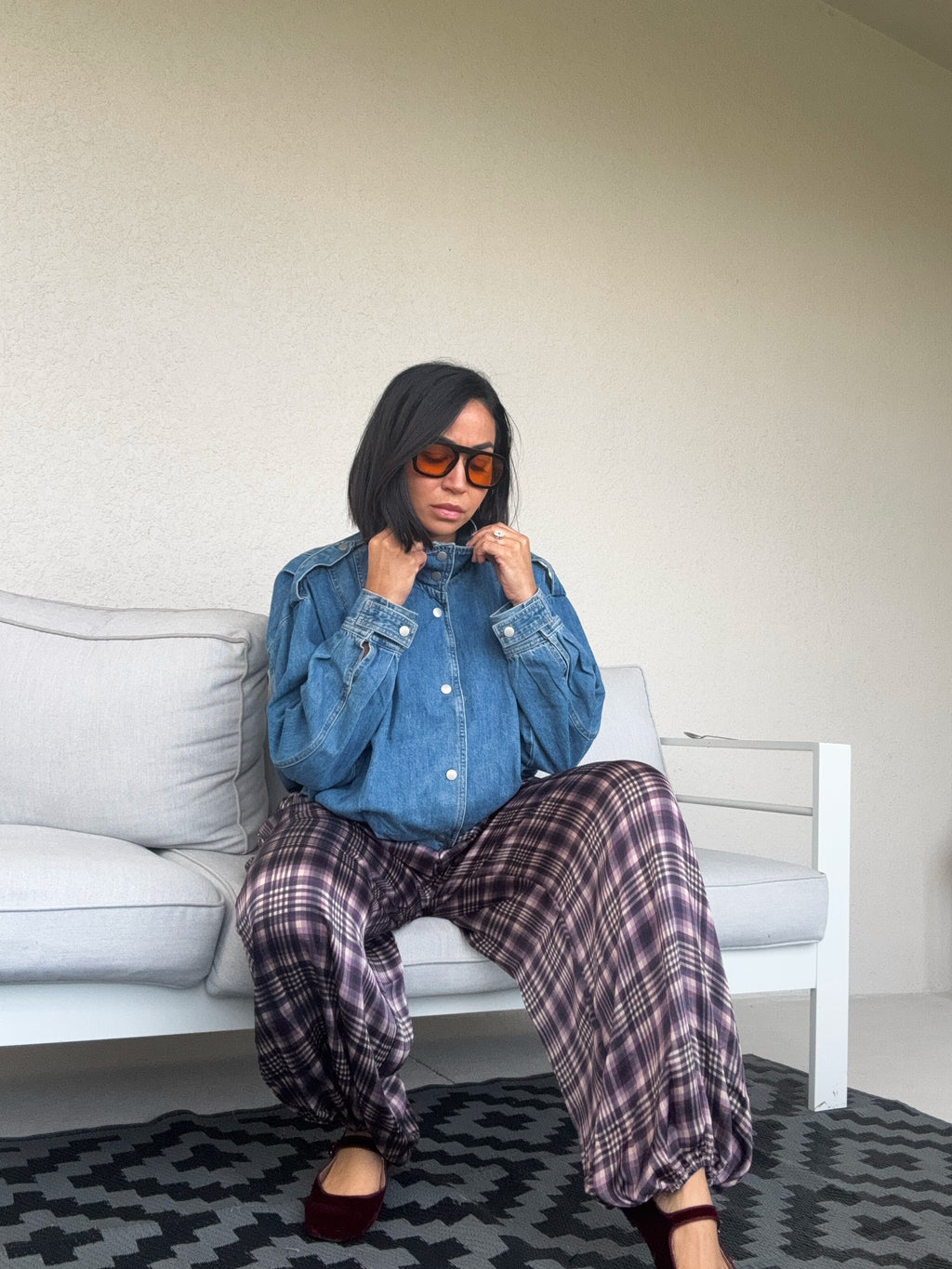 Lennon plaid trousers
