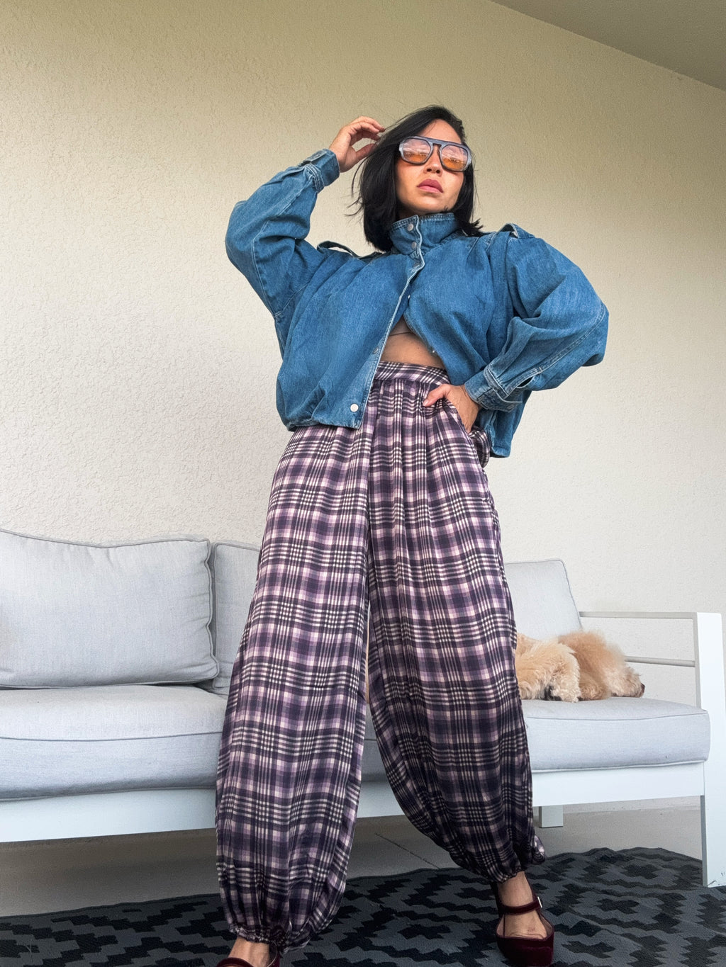Lennon plaid trousers