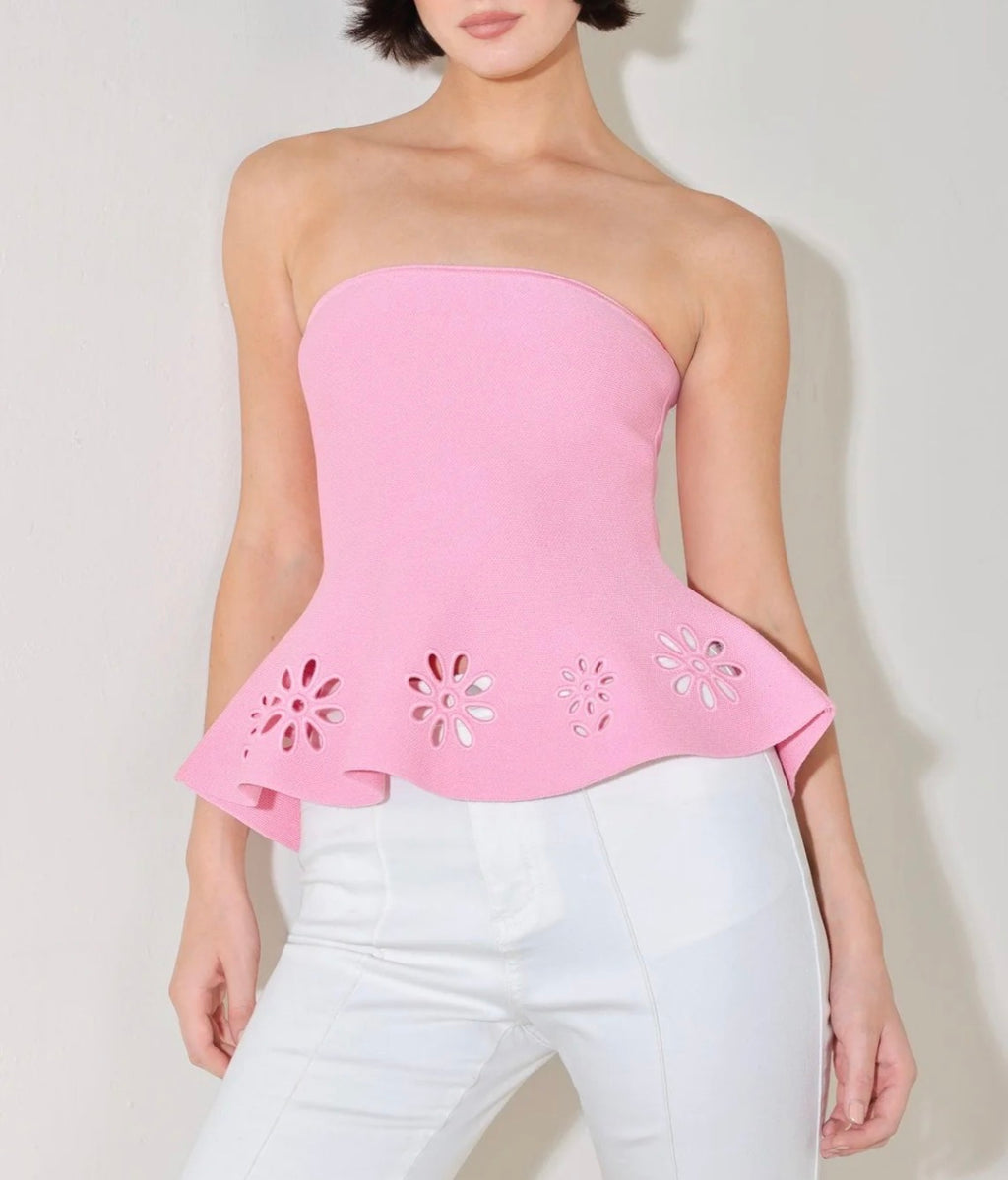 Rosette peplum top