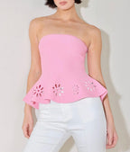 Rosette peplum top