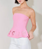 Rosette peplum top