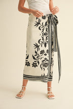 Bahamas wrap linen skirt