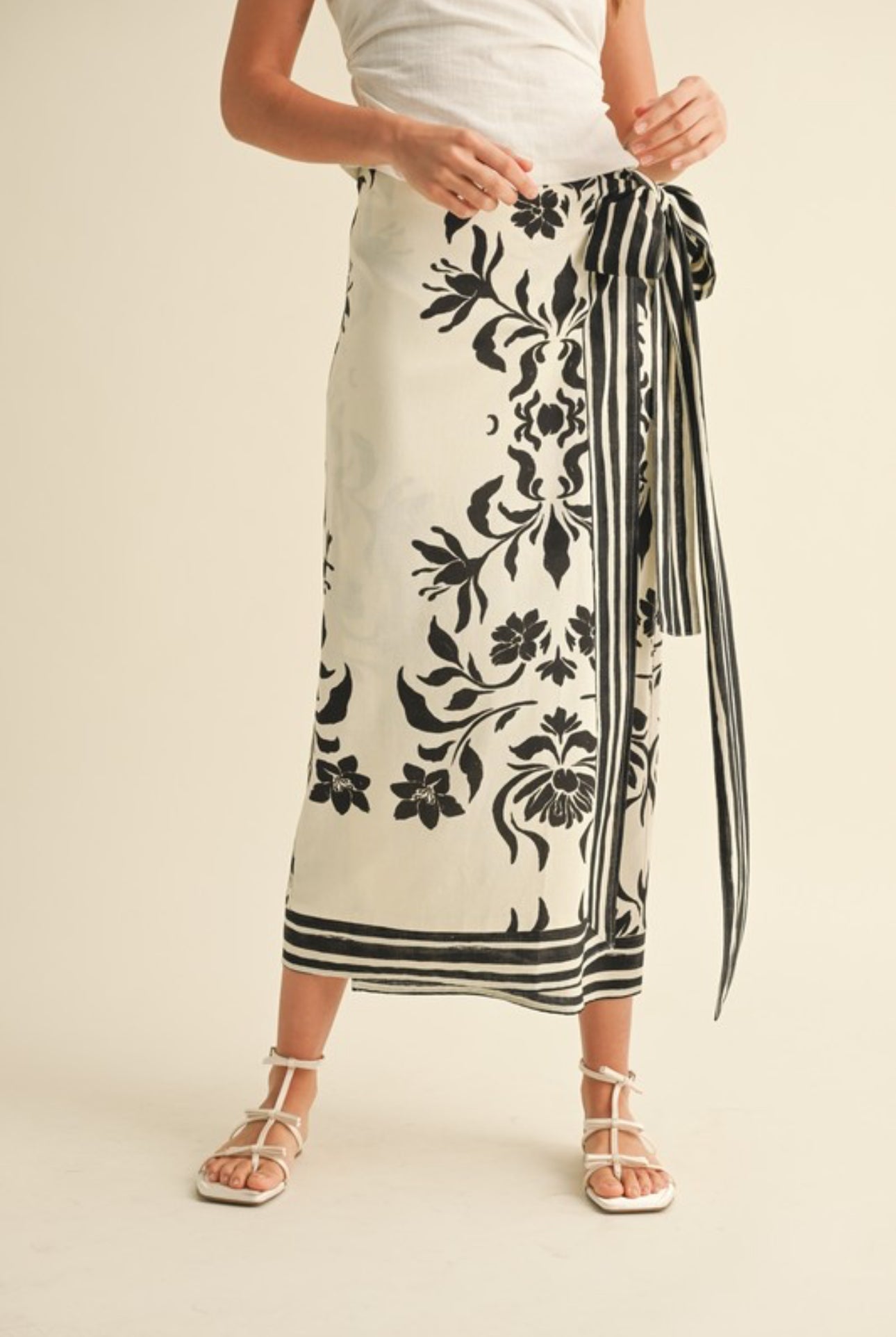 Bahamas wrap linen skirt
