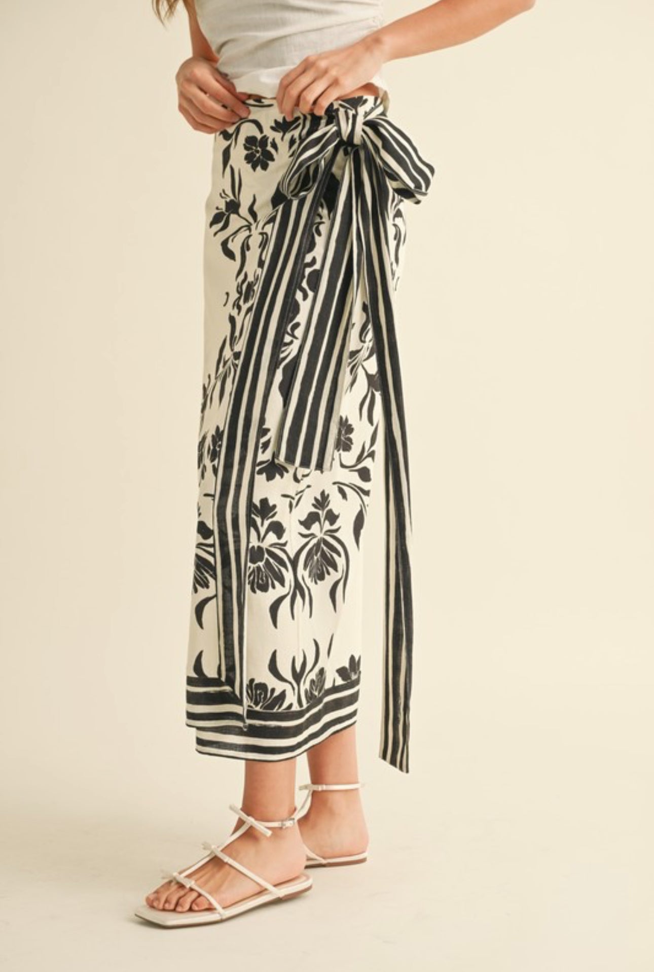 Bahamas wrap linen skirt