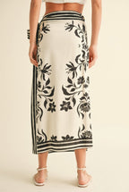 Bahamas wrap linen skirt