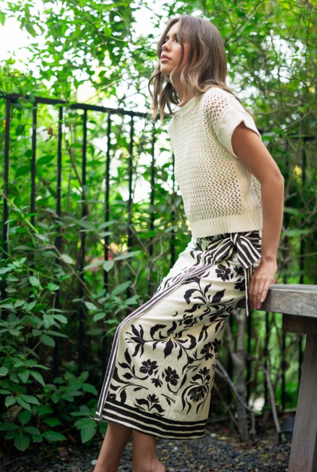 Bahamas wrap linen skirt
