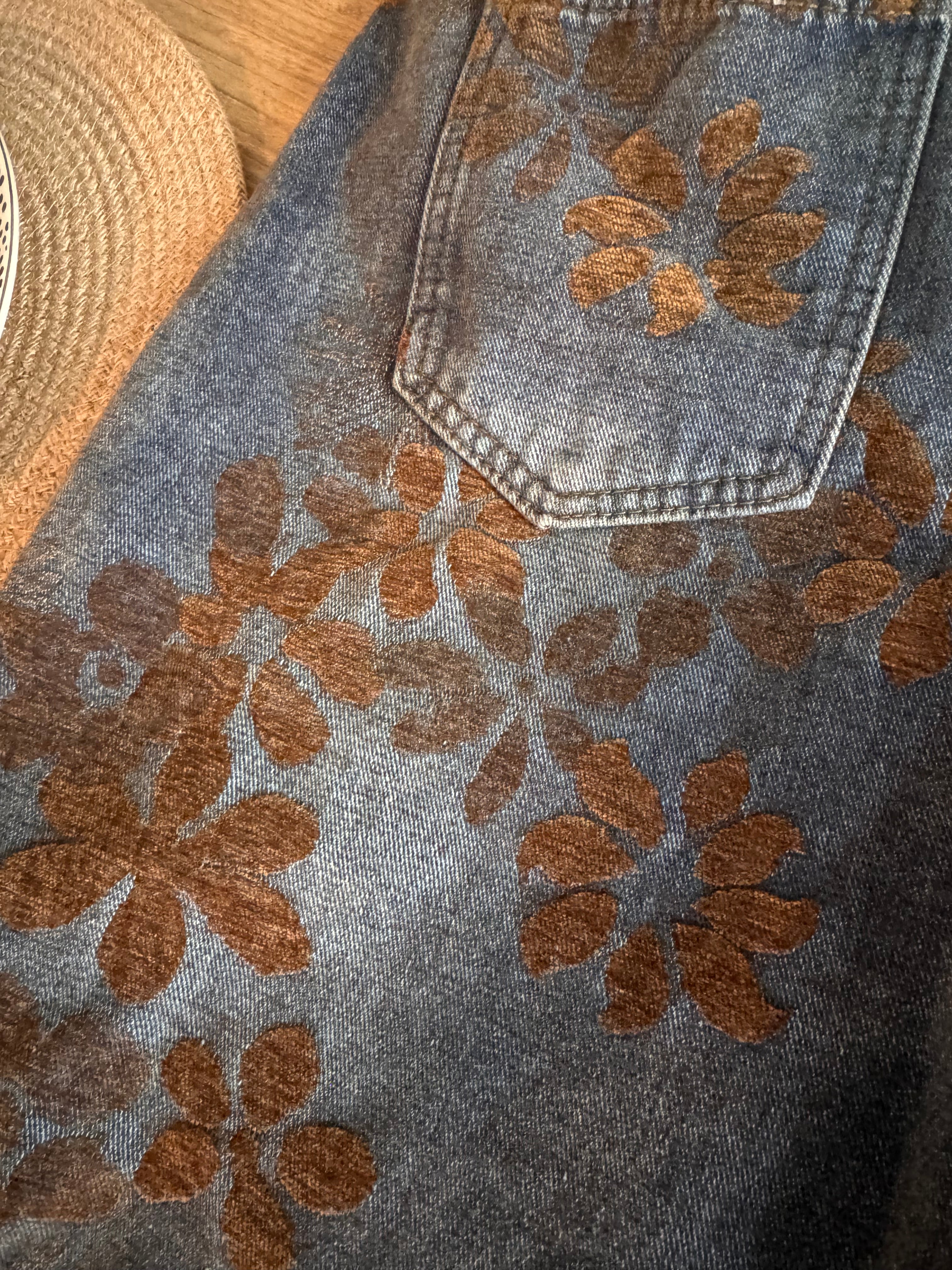 Velvet Bloom barrel jeans