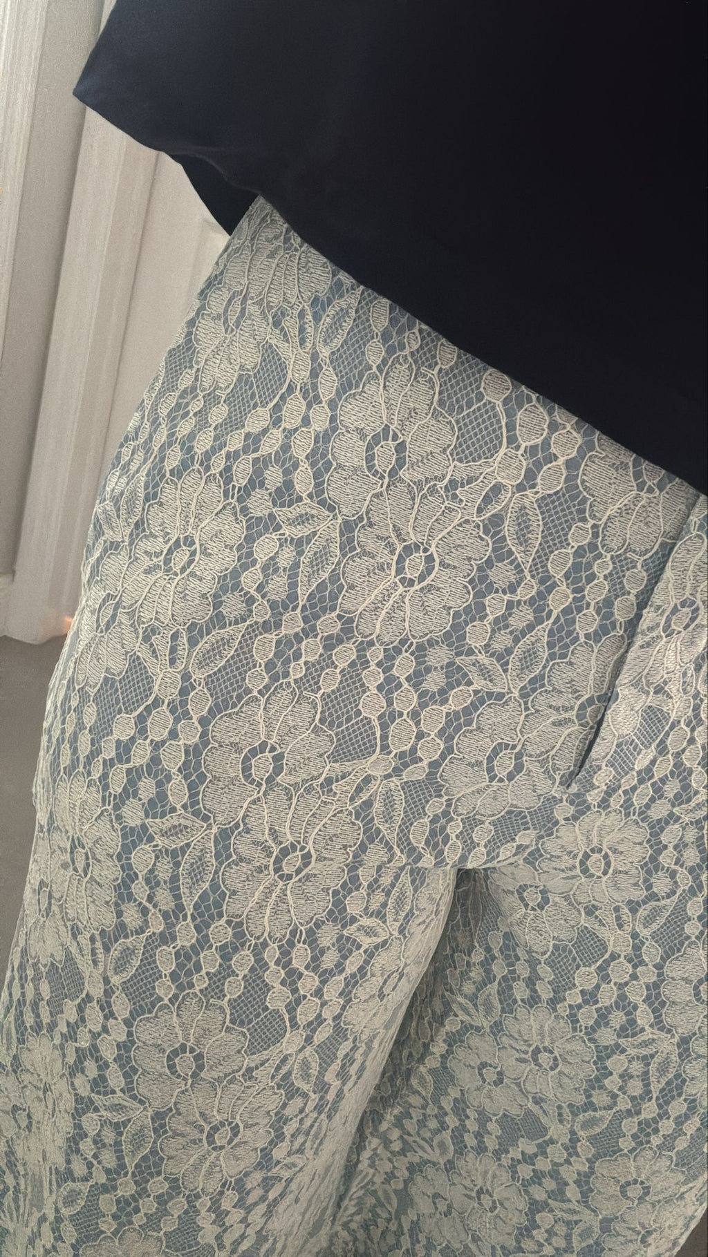 Moonlight lace wide-leg pants