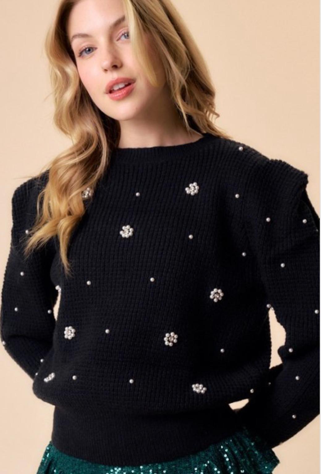 Flower Pearl Sweater