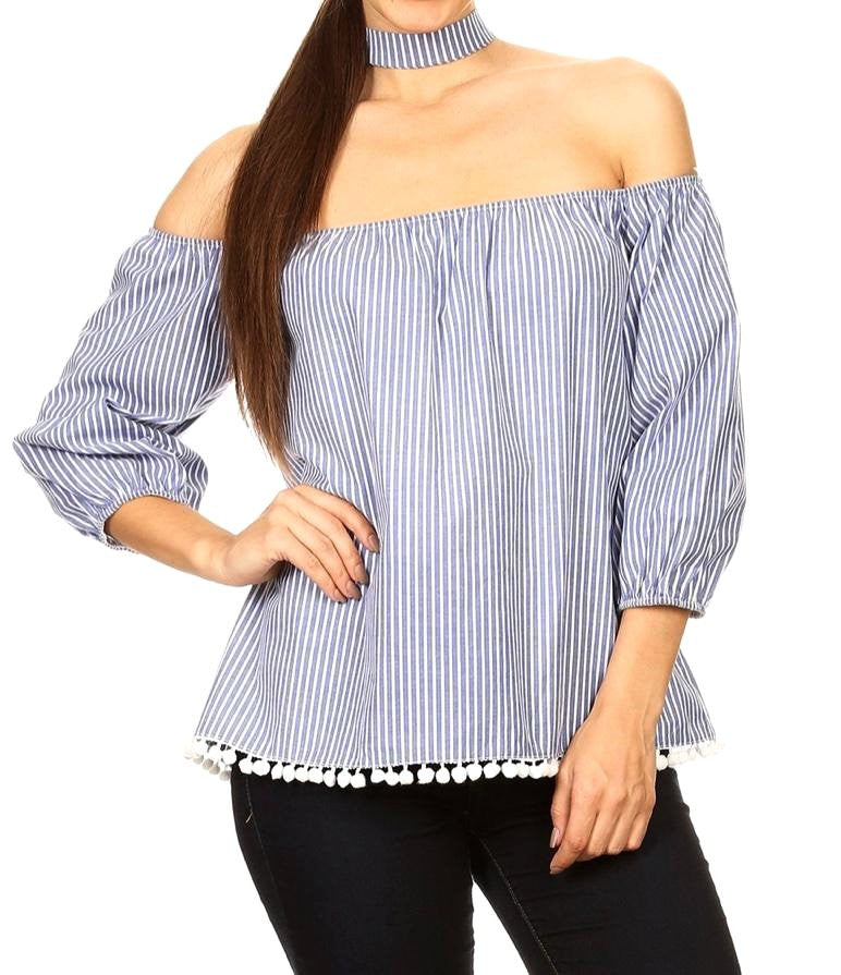 Sienna Tassel off shoulder top