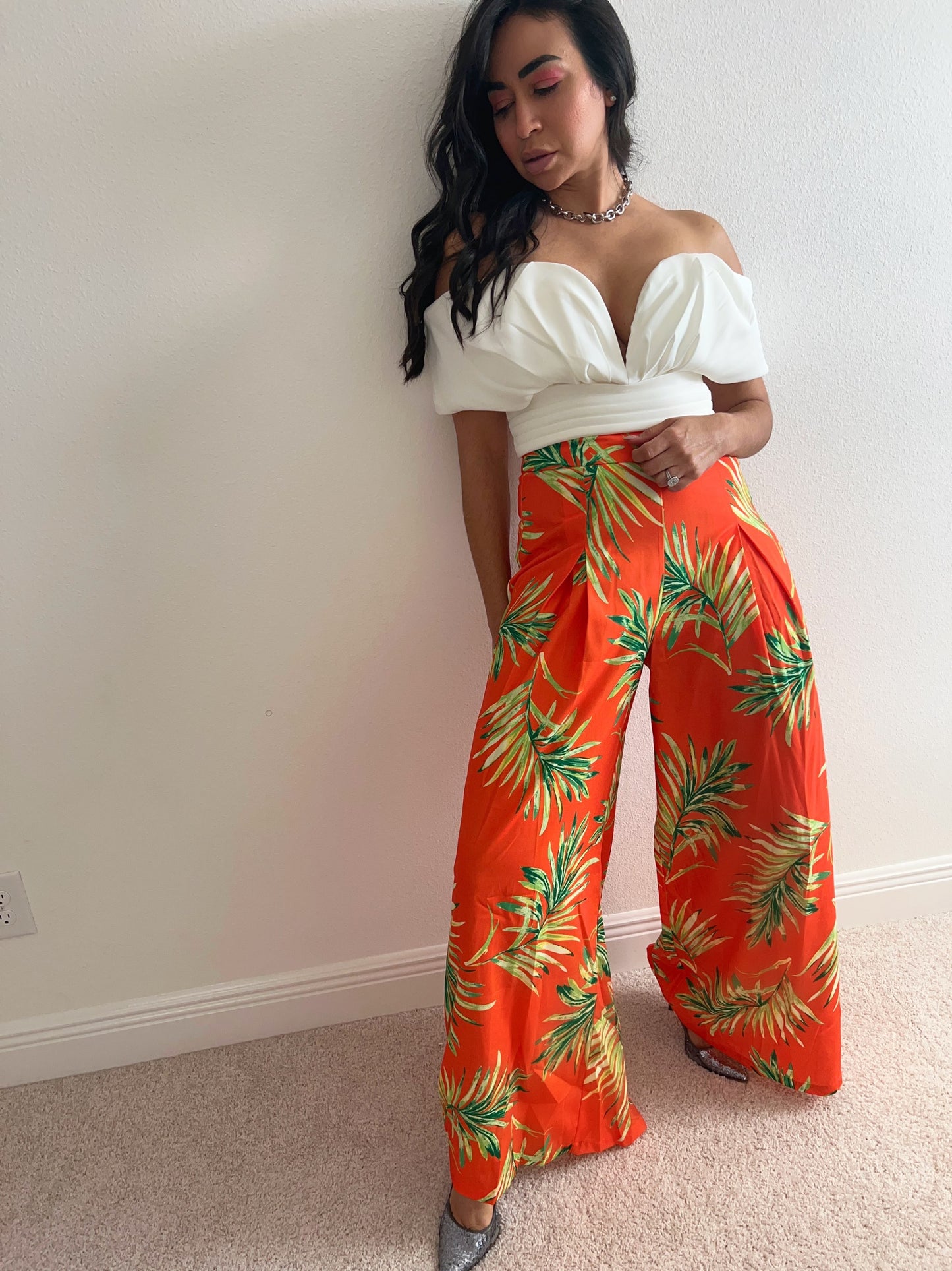 Tropicana palazzo pants no