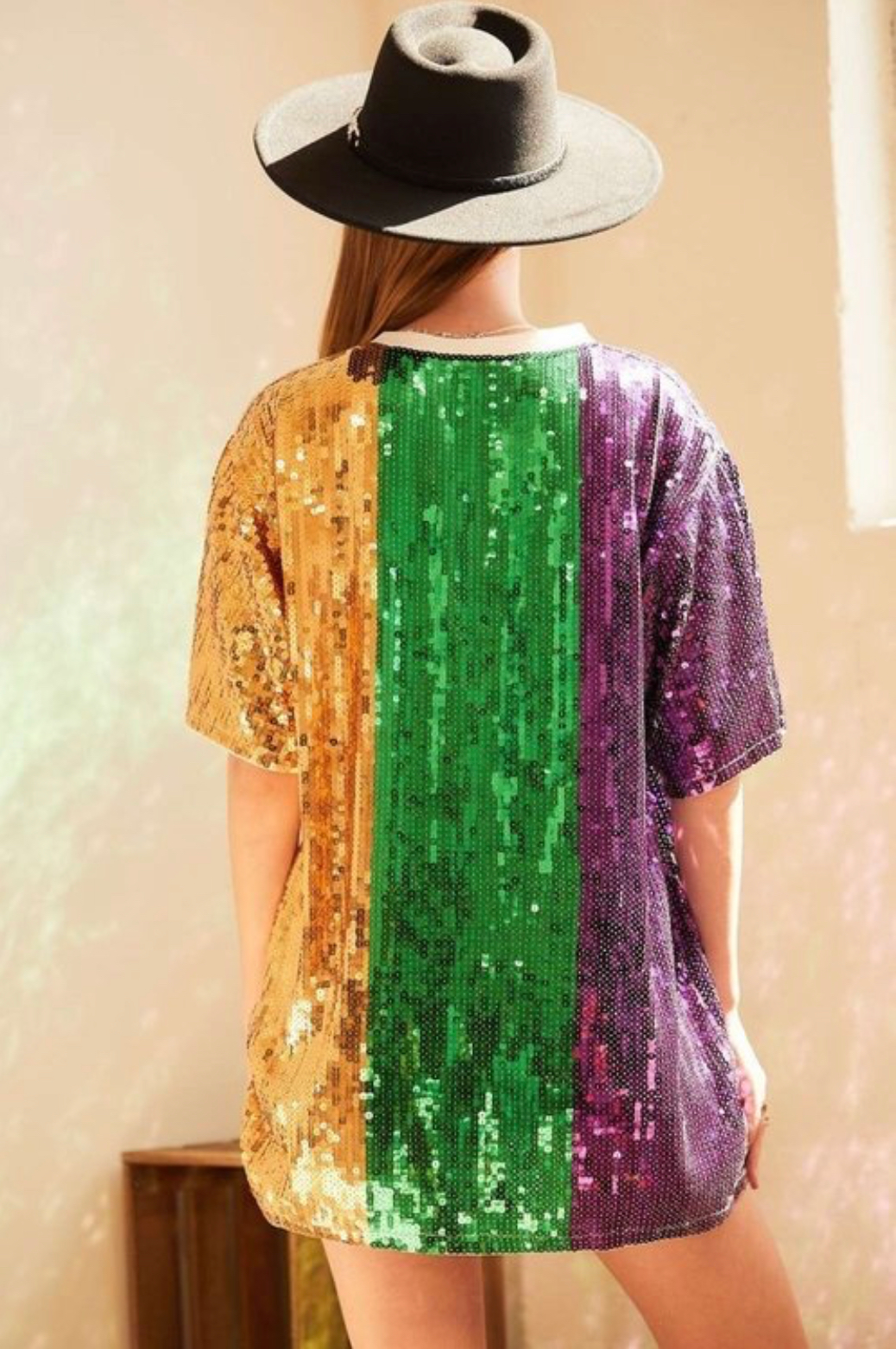 Mardi Gras oversized tunic top